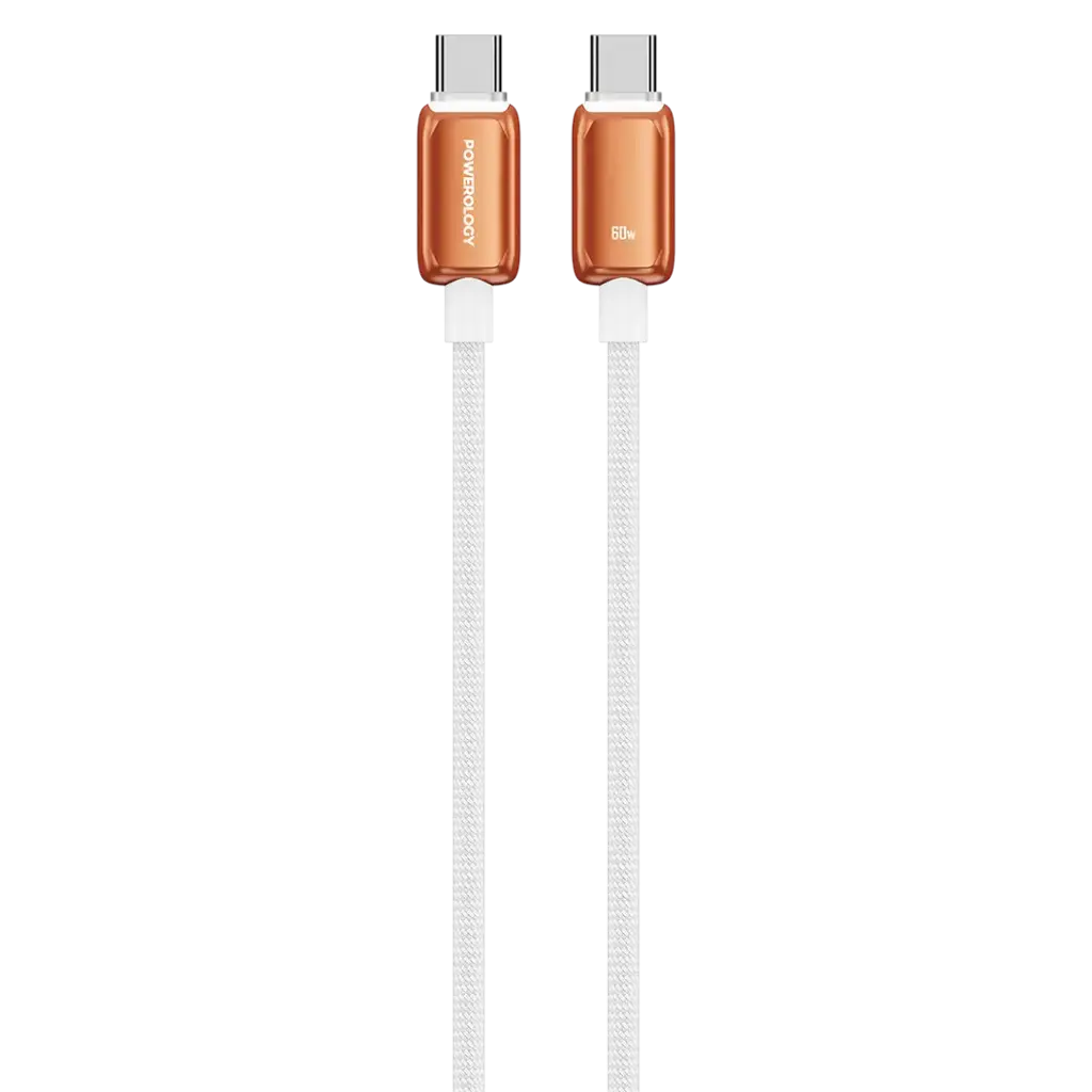 كابل باورولوجي زنكو سيريز 60W USB-C - برتقالي