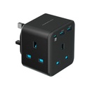 Powerology 3-Outlet Wall Socket with Fast Charging USB