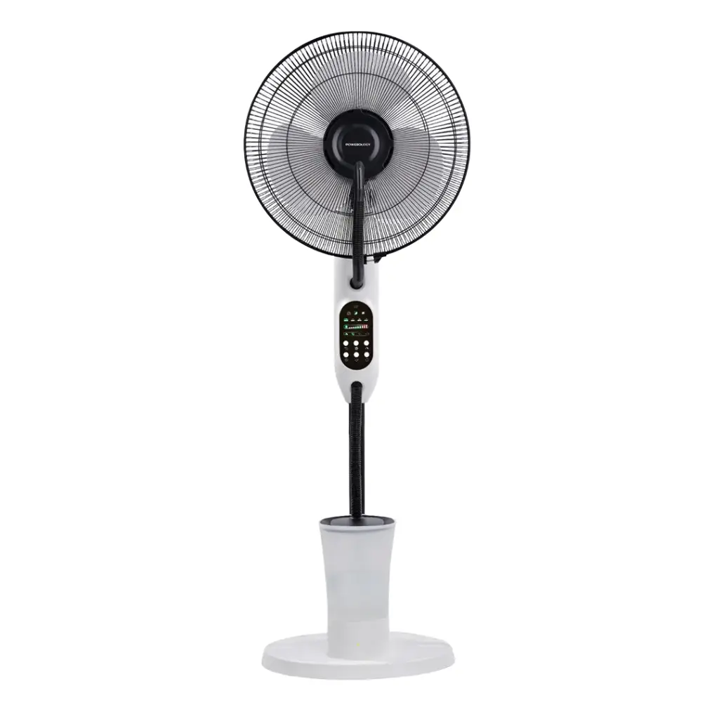 Powerology Tilt & Oscillating Fan Mist Spray & Humidifier - Black