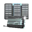 Powerology 16000mAh Solar Multi-Cable Power Bank - Black