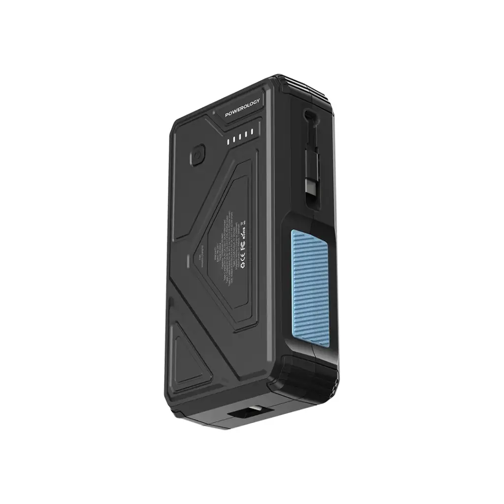 Powerology 27000mAh Solar Wireless Charging Power Bank - Black