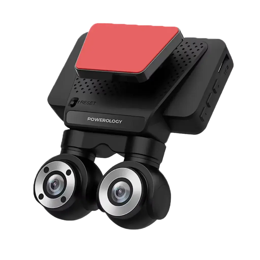 Powerology Dual Lens Dash Camera - Black