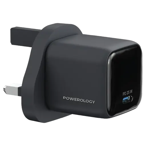 Powerology Volt-X 25W Mini Gan Wall Charger - Black