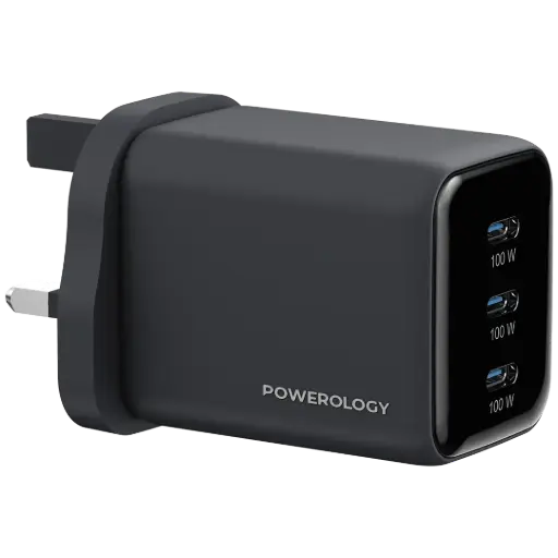 [PWP1910BK] Powerology Volt-X 100W Multi-Port Gan Wall Charger - Black