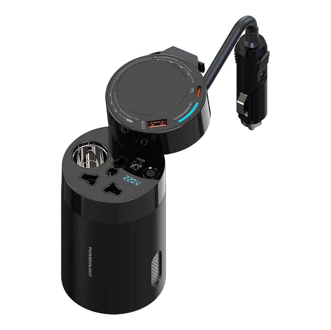 [PWCPI200WBK] Powerology 200W Universal Car Power Inverter - Black