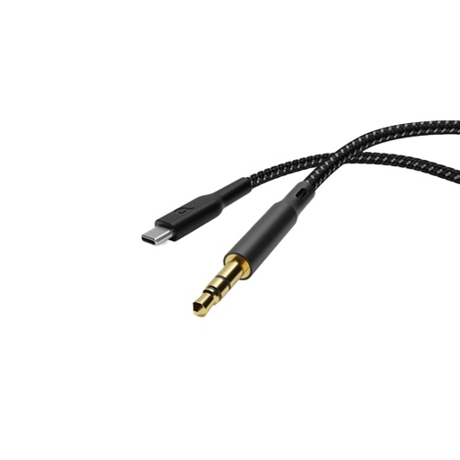 [PCAX12BK] Powerology Braided Type-C to AUX 3.5mm Cable 1.2M - Black	