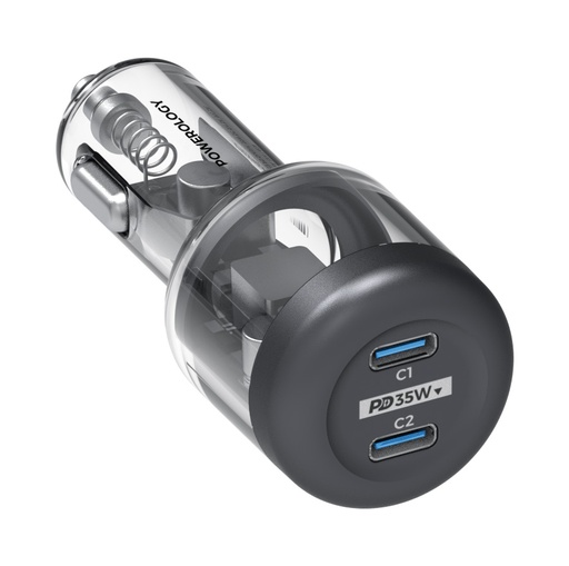 [PCCSR011] Powerology Crystalline Series Car Charger PD 35W - Transparent/Grey