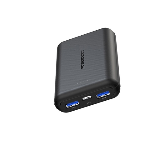 [PPBCHA27] Powerology 10000 mAh PD20w QC 18W 2*USB-A 1*USB-C Port Fast Charging Power Bank - Black