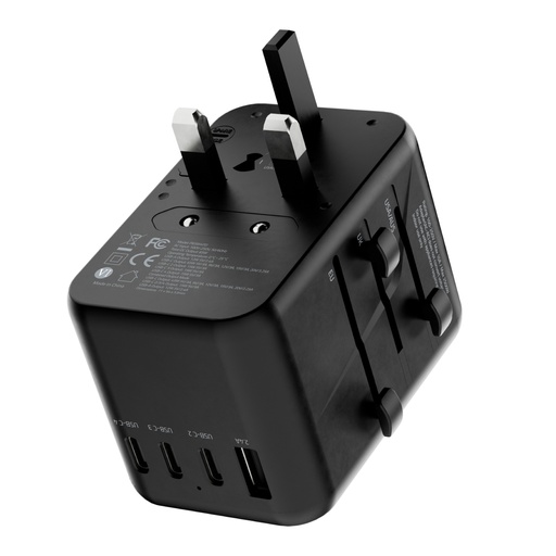 [P65W4PD]  Powerology Universal Multi-Port Travel Adapter PD 65W