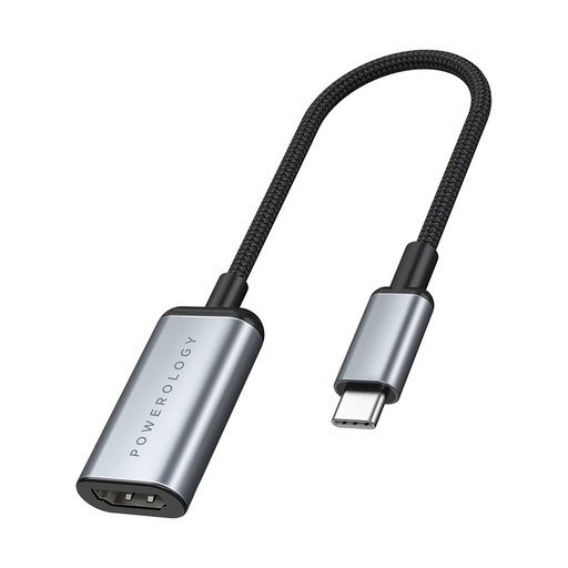 [PHDFCHGY] Powerology Braided Type-C to HDMI Cable 4K 60Hz - Gray