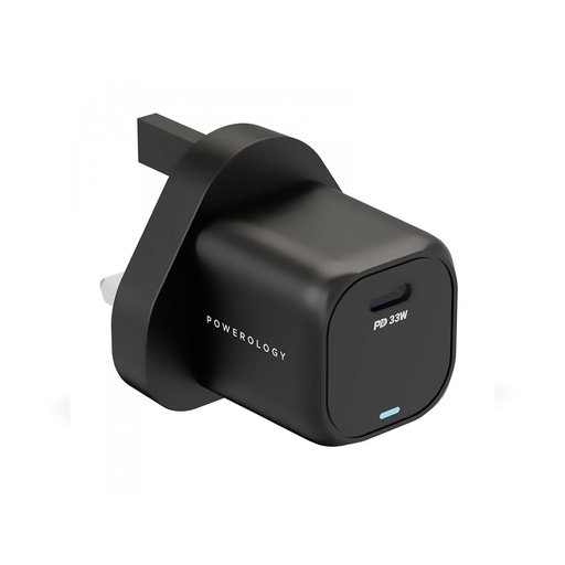[PWCUQC010-BK] Powerology GaN PD Charger 33W UK - Black