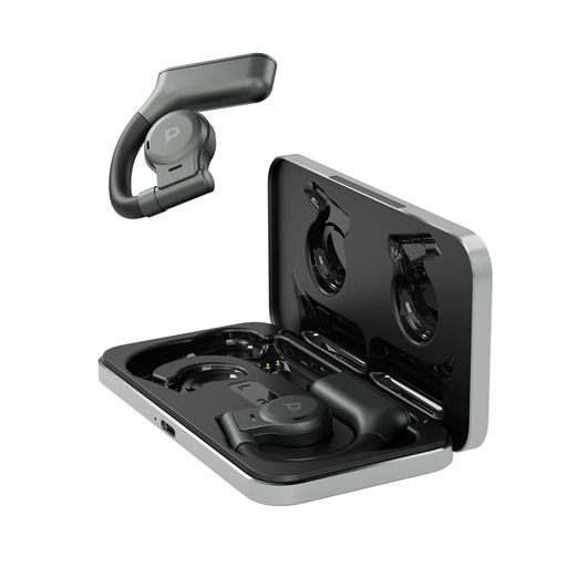 [PWLAU004] Powerology Air Conduction TWS Earbuds with Metal Charging Case - Grey