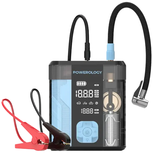 [PPBCHA96BKBU] Powerology 3-In-1 Jump Starter & Tire Inflator - Black/Blue