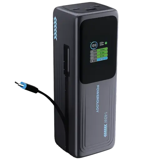 [PWP001ADGY] Powerology Thunderamp 30000mAh Power Bank - Gray