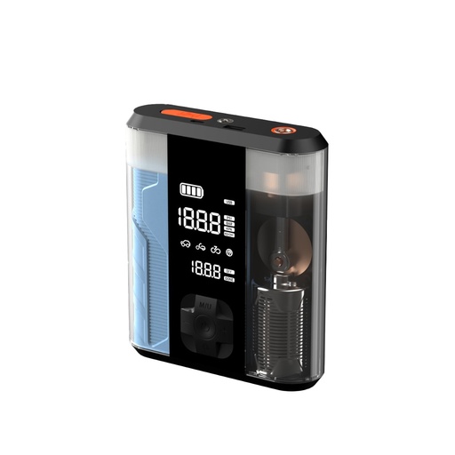 [PPBCHA47-TP] Powerology 8800mAh Jump Start Air Compressor - Transparent