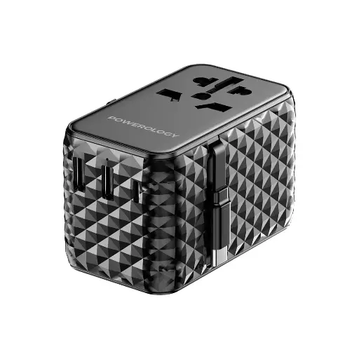 Powerology GaN Universal Charger Retractable Type-C Cable 