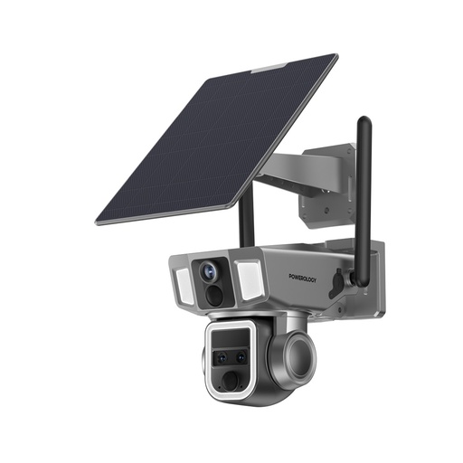 [PPBCHA69-BK] Powerology 4G/WiFi 360° Dual Lens Outdoor Camera - Black