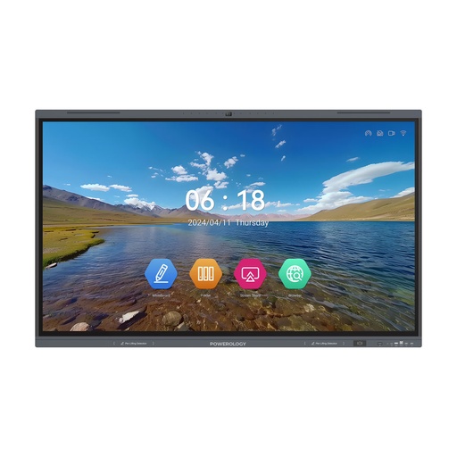 [P75DSPLBK] Powerology Dual Windows & Android Interactive Smartboard - 75" - Black  