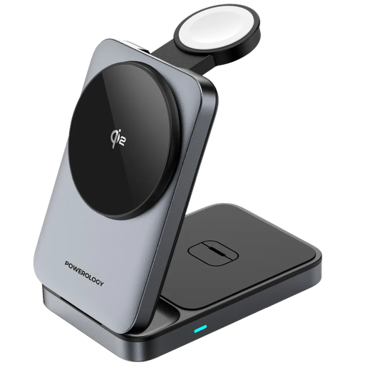 [PWCUQC033] Powerology Qi2 Fast Charging Multi-Device Hub - Black