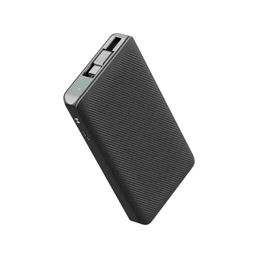 [PPBCHA71] Powerology 10000mAh Retractable Cable Power Bank - Black