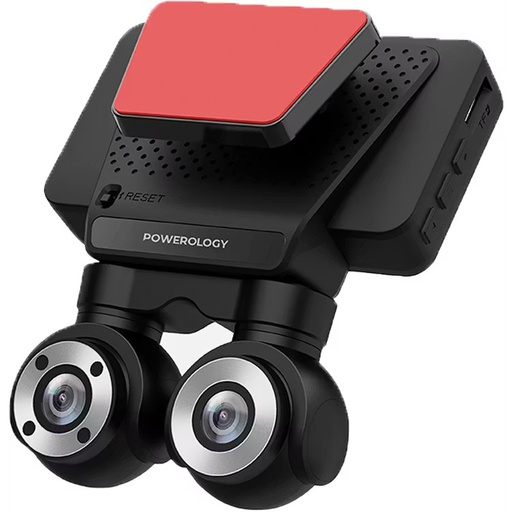 [P4KCAM108] Powerology Dual Lens Dash Camera - Black
