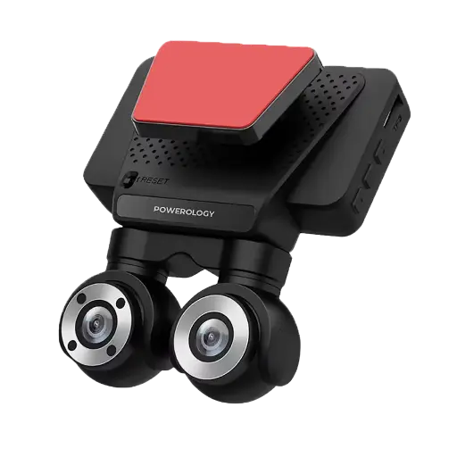 [P4KCAM108] Powerology Dual Lens Dash Camera - Black