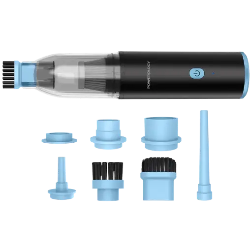 [PWLFVD05BK] Powerology Turbovac 8-In-1 Handheld Vacuum & Air Duster - Black