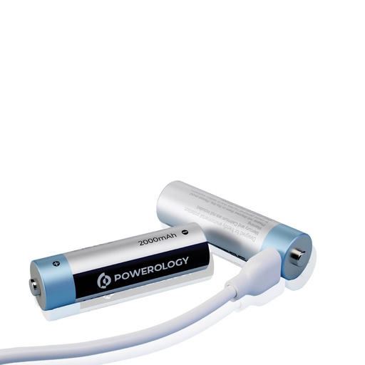 [PRUBAAA2] Powerology AA USB Rechargeable Battery (4pc pack)