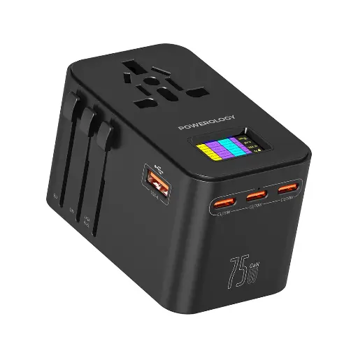 [PWCUQC041] Powerology GaN 75W Universal Charger - Black