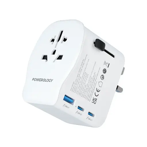 [PWCUQC043] Powerology Universal Travel Adapter 2300W - White