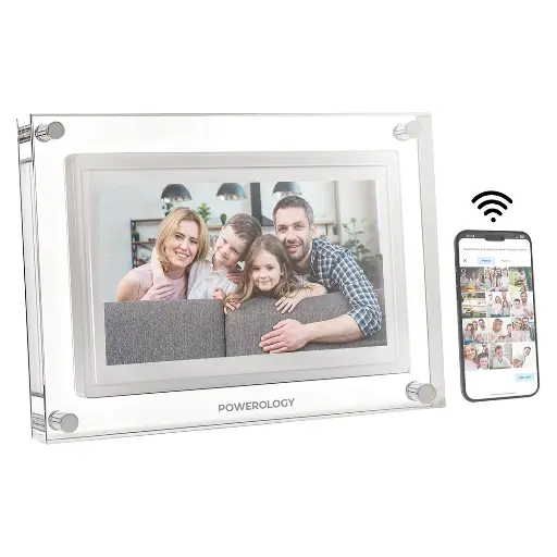 [PSM021WH] Powerology 10'' Smart Frame Digital Photo Display - White