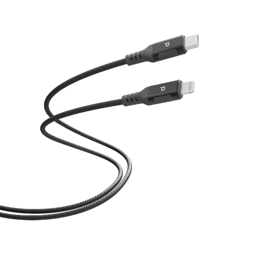 [PCAB019GY] Powerology Power Sync Weave USB-C to Lightning PD 60W - Black