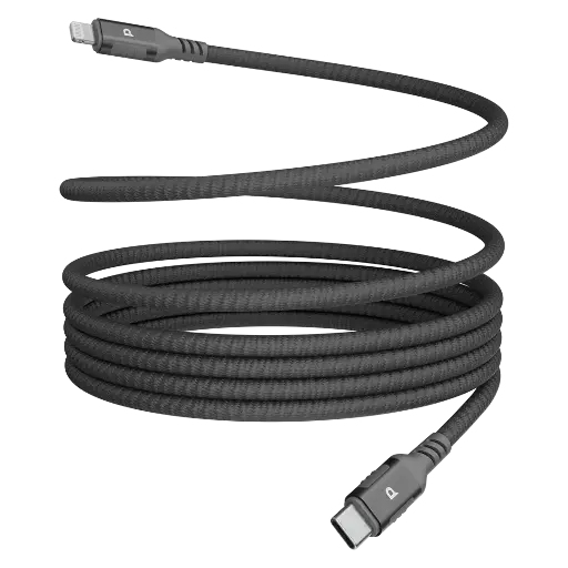[PCAB025GY] Powerology Malinka Weave Magnetic USB-C To Lightning 1.2m Cable PD 30W - Gray