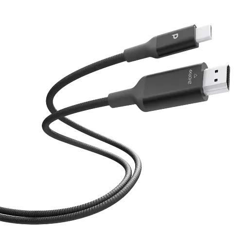 [PCAB028GY] Powerology Power Sync Flex 4K USB-C to HDMI 2m Cable - Gray