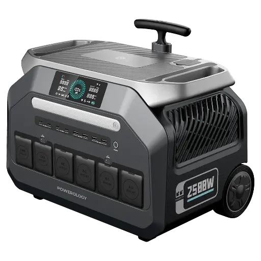 [PPBCHA86] Powerology Solar Input Portable 640000mAh Generator - Black