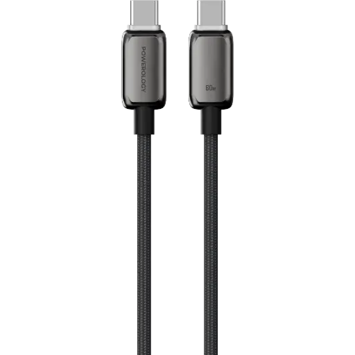 [PWDC60DGY] Powerology Zinco Series USB-C to USB-C - Dark Gray