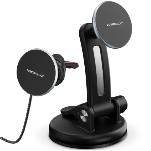 [PWMWCC5GY] Powerology Airwave Magnetic Wireless Car Charger - Gray