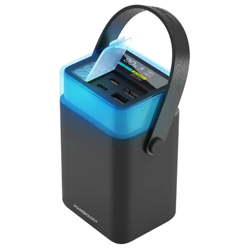 [PPBCHA92BK] Powerology Halo Beam 40000mAh Power Bank PD 65W - Black 