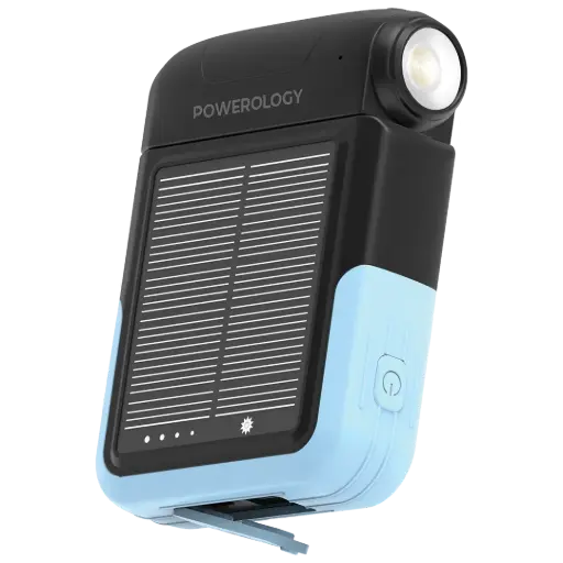 [PPBDS05BK] Powerology Sante 10000mAh Solar Power Bank - Black