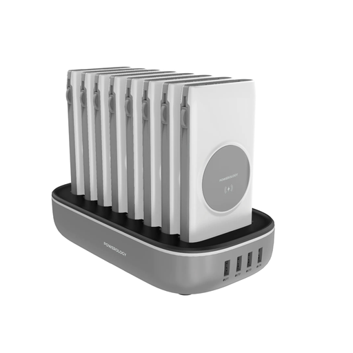 Powerology 8 in 1 Power Bank Station with Built-In Lightning and Type-C Cable