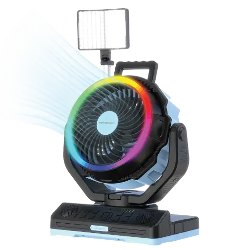 [PWMDF92BLBK] Powerology VentoPower Outdoor 40K Oscillating Fan - Blue/Black