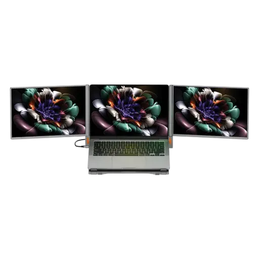 [PWGV1201AGY] Powerology Portable Dual Screen Monitor - Gray