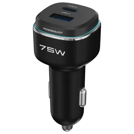 Powerology 75W Dual-Port High-Power Car Charger