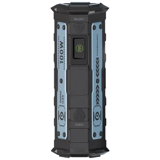 [PPBCHA91BK] Powerology TorchPower 20000mAh Power Bank with Built-In Flashlight - Black 