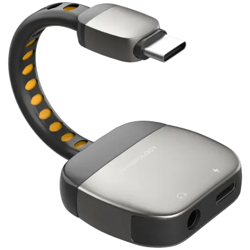 [PWYSTC8722GY] Powerology 2-IN-1 Adapter Type-C to 3.5mm AUX - Gray
