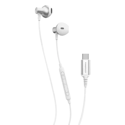 [PWTYPECSTWH] Powerology Type-C Stereo Earphones - White