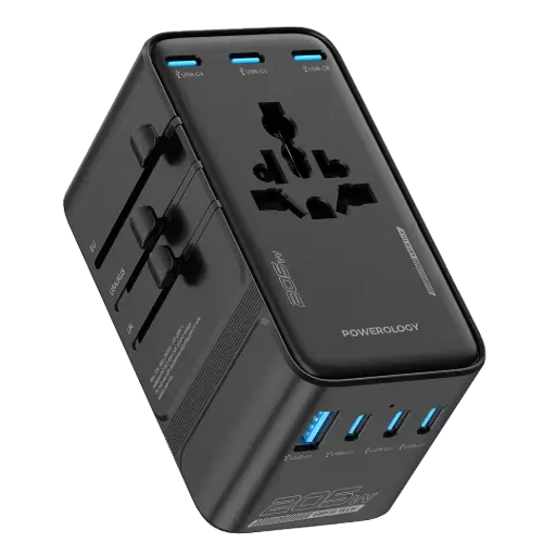 [PPBCHA120BK] Powerology Spetrova GaN Multi-Port Universal Adapter - Black