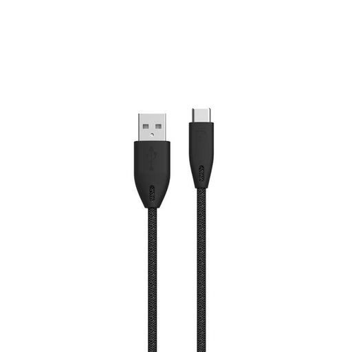 [PBAC12BK] Powerology Braided USB-A to Type-C Cable - 1.2m / 4ft