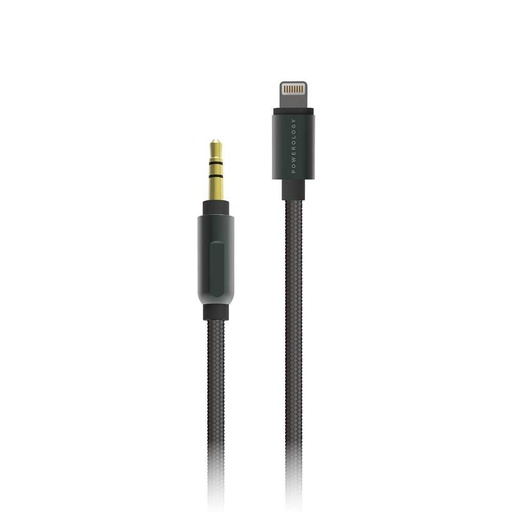 [P12LAUGY] Powerology Braided Lightning to 3.5mm AUX Cable - 1.2m / 4ft